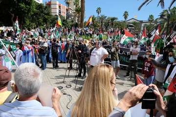 Telde secunda en la capital la concentración por la autodeterminación del pueblo saharaui/TA, Acfi Press y José Manuel García.